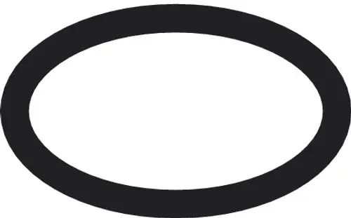 Schwarzer O-Ring mit ovaler Form und durchgehender Kontur, passend für Anwendungen von Hansgrohe. Automatenähnliche Struktur für Dichtungszwecke.
